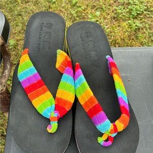NOWT Colorful Striped Flip Flops